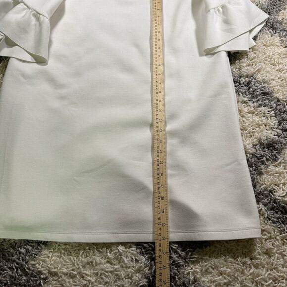 HALOGEN Women’s White Ruffle Short Sleeve Shirt Size Medium - Picture 3 of 7